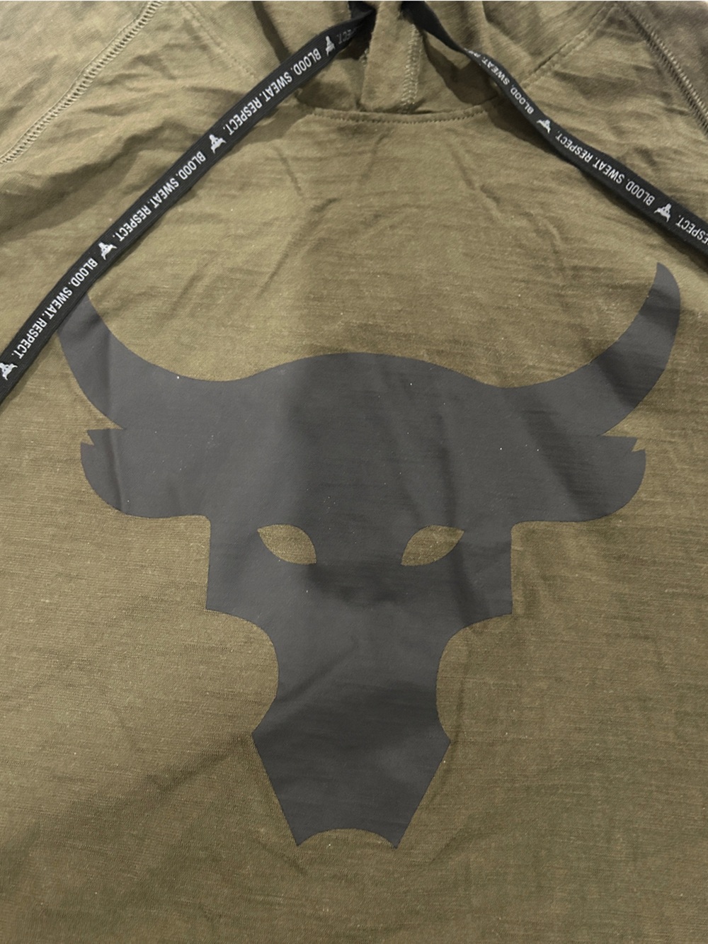 Under Armour Project Rock Men's Large Charged Cotton Green S/S Hoodie T-Shirt - Picture 4 of 10